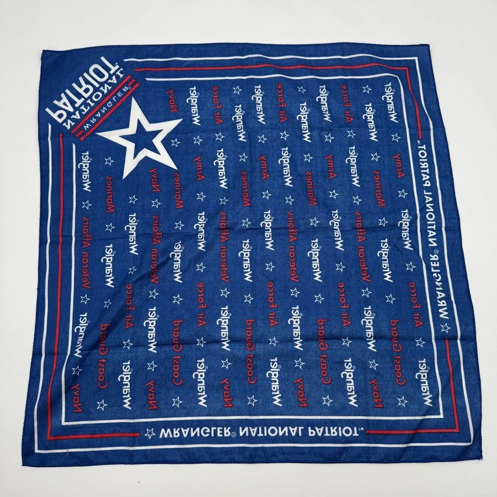 Wrangler National Patriot Bandana Scarf‎ Navy Blue White Red Stars Military